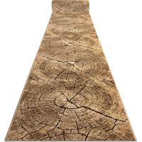 Tapis de couloir KARMEL Tronko Arbre Bois noix 70 cm beige 70x600 cm