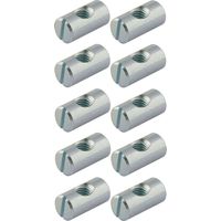 Cyclingcolors – Lot de 10 écrous cylindriques M6 en acier chromé – Filetage métrique pas standard – Pour assemblage meuble bois – Connecteur lit bébé, table, armoire
