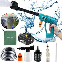 Elektrische Hochdruckreiniger, 6-in-1-Düse, kabelloser Auto-Hochdruckreiniger, Wasserstrahlreiniger, Gartensprühwasserpistole, mit 5,5-A-Akku (kein Ladegerät), Kompatibel mit Makita-Akku, sechs Zubehö