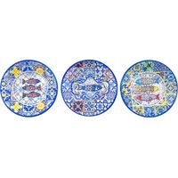 Assiettes murales magnétiques décoratives en céramique - Style coloré