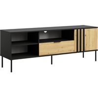 Mobile TV design IZO – Nero onice & Rovere chiaro – 160x58x40 cm