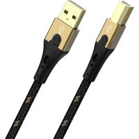 Oehlbach USB-Kabel USB 2.0 USB-A Stecker, USB-B Stecker 3.00 m Schwarz/Gold D1C9543