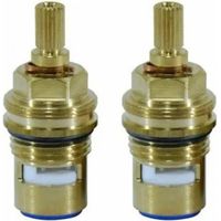 Têtes céramique quart de tour à droite – Lot de 2 – Dimensions 15x21mm – Compatible avec robinets Eloise, Julia, Victoria – Horus