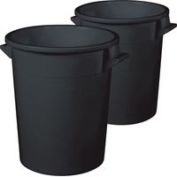 BRB Rundtonnen-Set für Gewerbe & Industrie – hygienisch, stabil, stapelbar, vielseitig (2X 75 Liter)
