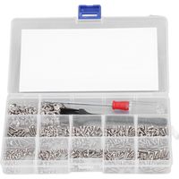 Kit de 600 vis pour PC, têtes plates M2 M2.5 M3, incluant tournevis et pinceau (argent)