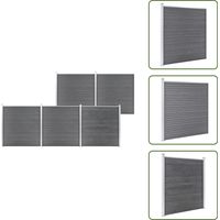 Clôture de jardin WPC 872x186 cm Gris - Clôture De Jardin - Clôture Résidentielle - Clôture WPC - Clôture Composite - Clôture Grise