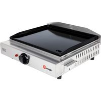 Somagic – Plancha électrique 2000W – Surface de cuisson 43 x 37 cm en fonte émaillée – Bâti acier inoxydable – Thermostat réglable