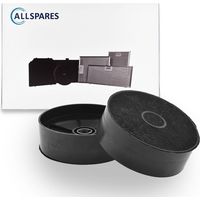 Filtro a carbone AllSpares (2 pz.) per cappe aspiranti adatte, tra le altre, a AEG-Electrolux 9029865749 / ECFB03ST/ ATAG ACC938 / Pelgrim KF34 / ETNA REC55 e Faber 112.0506.172 / F21 (Ø125mm)
