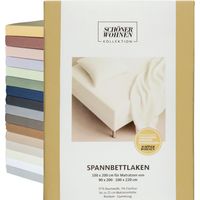 SCHÖNER WOHNEN lenzuolo con angoli FLAT - 1 pezzo 140x200 cm, Bianco