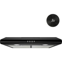FIREGAS Hotte aspirante 60 cm - Hotte aspirante avec pare-soleil - Eclairage LED - Filtre à charbon inclus - Aspiration et recirculation - Hottes aspirantes de cuisine