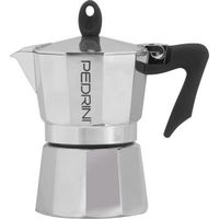 Pedrini Coffee Maker polished Aluminum 3 Cups silver black (9083-3) (90833)