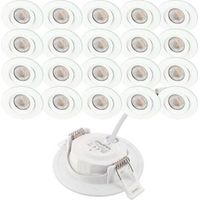 Spot Led Plafond Encastrable, 20 Spots Encastrables LED ASTURIE Orientable, Spot LED Encastrable Orientable