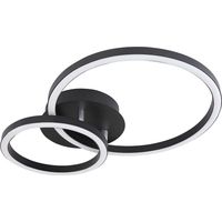 Plafonnier design plafonnier rond lumineux salon anneau lumineux à ajuster, métal acrylique, 1x LED 18 watts 600 lumens, LxlxH 42x30x7,5 cm