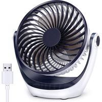 Desk Fan Small Tabletop Fan with Strong Airflow Quiet Operation Portable Mini USB Fan Air Circulator 2 Cooling Speed Adjustable Head 360Rotatable Personal Fan for Home Office Bedroom Table and