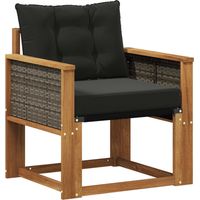 Sofá intermedio de exterior Madera de Acacia Sólida Natural vidaXL