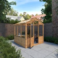 6 x 6 Feet Traditional Greenhouse - Timber - L182.4 x W201 x H205.9 cm - Brown