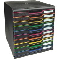 Module de classement Exacompta Modulo 10 tiroirs - noir/multicolore