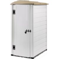 Casetta da Giardino in Resina Tuscany Evo 100.1 con porta reversibile, Pavimentazione inclusa, colore Beige, 132x88x195h cm