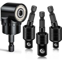 Juego de extensión de broca flexible con adaptador de ángulo recto y vaso de impacto giratorio de 360° de 1/4", 3/8" y 1/2" para destornillador, taladro y atornillador.