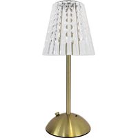 Glamouröse antike Gold-Tischleuchte mit Kristalllampenschirm, USB-C-Anschluss, farbwechselnder LED (1,6 W) von ELBA Milagro