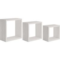 Kubischer 3er set wandregal mod. InCubo Slim farbe eiche gebleicht