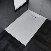 ELEGANT Modern Anti-Slip Shower Tray 1200 x 900 x 30 mm White Rectangular Low Profile Shower Tray for Shower Enclosure Cubicle with Waste Trap and Slate Drain Cover