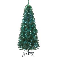 Árbol de Navidad artificial de 180 cm, con luces LED sincronizadas de colores y mando a distancia, 899 puntas, color verde.