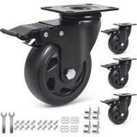 roulettes pivotantes avec boulons, roulettes de transport de 100 mm avec frein, roulettes pour chaises de plage, roulettes pour meubles, roulettes robustes pour meubles, chariot, table, capacité de ch