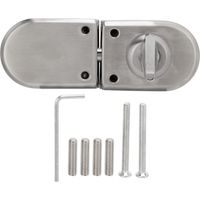 Serrure de porte en verre ovale coulissante à double ouverture, sans perforation, pour porte de salle de bain.