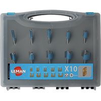 Leman – Coffret de 10 mèches à rainer droites – Pour rainures précises dans bois massif – Diamètres 6 à 25 mm – Queue 8 mm en carbure de tungstène