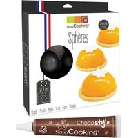 Moule à gâteau semi-rigide 9 demi-sphères + 1 Stylo chocolat