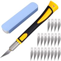 22 Stück Skalpell mit 20 rostfreien Skalpellklingen, Präzisionsschneider, Schneideskalpell, Modellbauskalpell, Hobbymesser zum Schnitzen Schneiden, DIY-Kunstarbeiten (Gelb)