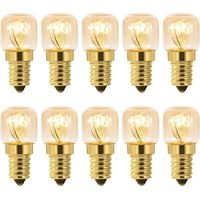 Backofenlampe 15W E14 T22, 10er-Pack, warmweiß 2700K, 80lm, 230V Wechselstrom, für Backofen und Kühlschrank