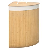 Cesto para Ropa Sucia de Bambú Capacidad de 55L Cesta para la Colada en Forma de Abanico 38x38x57 cm Natural