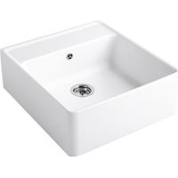 VILLEROY ET BOCH Fregadero de oficina Tradition Stone White CeramicPlus con vaciador manual