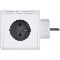 Allocacoc PowerCube Original Typ E Innenbereich 5-polig AC Grau Mehrfachsteckdose - Mehrfachsteckdosen (Innenbereich, 5-polig AC, Typ E (FR), Grau, CE, 16 A)