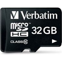 Verbatim EX-Micro SD Card 32GB SDHC Class 10 inkl. Adapter (1) (44083)
