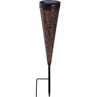 Solarleuchte Steckleuchte Erdspieß Balkonlampe IP44 Akku braun LED H 40 cm