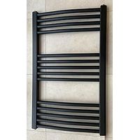 Black Towel Rail York Curved 500 x 800mm Straight Bathroom Radiator