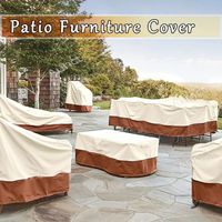 (420D-Beige-Marron, 170 x 94 x 70 cm) Housse de protection robuste 420D pour mobilier de jardin extérieur (canapé, table, chaises, terrasse) : imperméable, coupe-vent, anti-UV, résistante à la pluie e