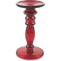 CANDELIERE IN VETRO D10,5XH20,5 ROSSO