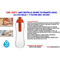 Dafi Wasserfilterflasche 0,5 l rot + 1 Filter