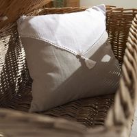Cushion - TODAY - CHARME - Wedding x Chambray x Pompon Berenice - 40 x 40 cm