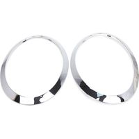 Anneau de garniture de phare de remplacement 2 pièces – Pour BMW MINI COOPER F55/F56/F57 2014-2021 – Matériau ABS – Couleur argent - 51712355798