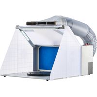 VEVOR Airbrush Spritzkabine, Airbrush-Farbspritzkabinen-Set 4 m³/min, mit LED-Leuchten, Abluftventilator und Abluft-Verlängerungsschlauch, zum Bemalen von Modellen, Kunst, Handwerk, Modellkuchen
