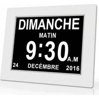 Horloge calendrier numérique One Piece 7 pouces avec date et heure, horloge Alzheimer pour parents, rappel de médicaments pour grands-parents et enfants - Blanc - 20414324mm..DEBUNS