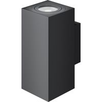 Zio Wall Dual Applique LED rettangolare a doppia emissione con attacco GU10 per lampadine da 50mm, colore nero opaco - Beneito & Faure