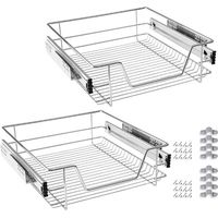 2x Cajón de cocina Cajón telescópico 60cm - Armario extraíble de cocina (60cm)