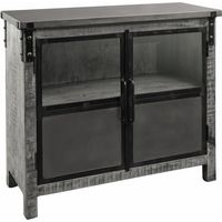 Buffet 100x40 Manguier laqué Gris HEAVY INDUSTRY 127