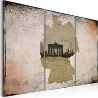 Quadro - map: Germany, Brandenburg Gate - carta stradale - 90x60